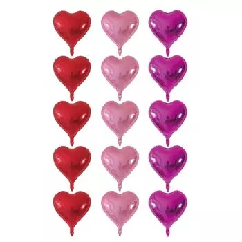 15 средних размеров сердечек для свадьбы, алюминиевый подарок для начальной школы, розовые 3 цвета [Магазин воздушных шаров] штук, 25 см, воздушный шар, маленький, маленький, День святого Валентина,