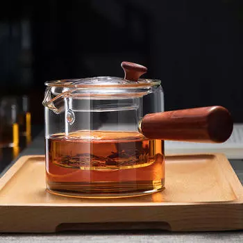 15 стеклянных чайников с деревянной ручкой, чайник, чайник для кухни, дома, пикника, офиса, гостиницы