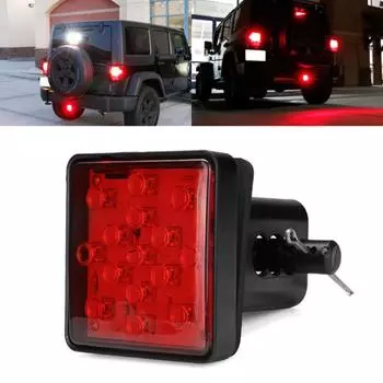 15-светодиодный стоп-сигнал, крышка сцепного устройства для прицепа, буксировка, тяга, 2-дюймовый приемник, задний фонарь для пикапа красный