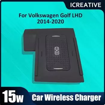 15 Вт автомобильное беспроводное зарядное устройство быстрое зарядное устройство панель для зарядки держатель телефона для Volkswagen Golf LHD 2019-2020 аксессуары 24mm чёрный