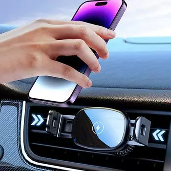 15 Вт автомобильное беспроводное зарядное устройство для Samsung Huawei Xiaomi iPhone 16 15 14 Pro Max автомобильное беспроводное зарядное устройство для телефона быстрая зарядка чёрный