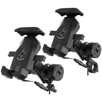 15 Вт беспроводная зарядка для мотоцикла, поддержка мобильного телефона, быстрая зарядка, мотоцикл, амортизирующий держатель для телефона, вращающийся на 360°, регулируемый