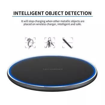 15 Вт беспроводное зарядное устройство для телефонов iOS/Android, быстрая зарядная панель, многофункциональная защита, датчик 3~8 мм 15W белый