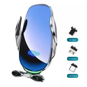 15 Вт Быстрое Беспроводное Зарядное Устройство Автоматический Зажим Автомобильный Держатель Телефона Для Iphone 13 12 11 Airvent Магнитное Крепление Для Зарядки Универсальное Для Телефона as picture красный