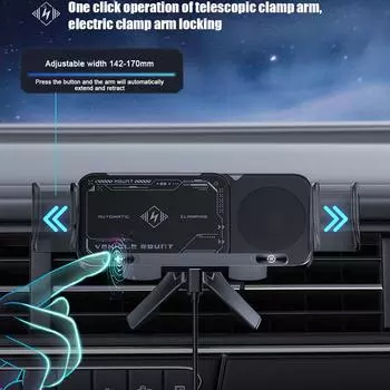 15 Вт интеллектуальное беспроводное гравитационное вращающееся быстрое беспроводное зарядное устройство для салона автомобиля центральная консоль USB авто для Samsung Phone Fixed Holder чёрный