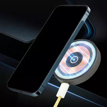 15 Вт Магнитное беспроводное зарядное устройство Прозрачный аксессуар с кабелем USB C Прочный