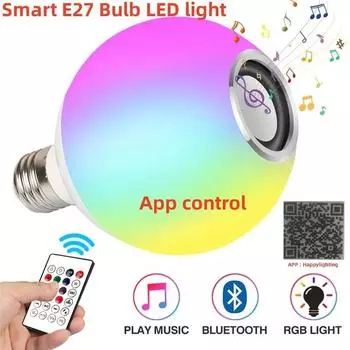 15 Вт Wi-Fi умная лампочка B22 E27 светодиодная RGB лампа для работы дома 85-265 В RGB + белая регулируемая цветная лампа белый