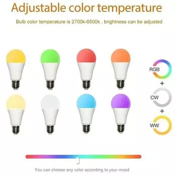 15 Вт WiFi умная лампочка E27 светодиодная RGB лампа работает с Alexa/Google Home 85-265 В RGB+белый диммируемый таймер функция цветная лампочка AC 85V-265V