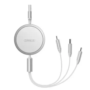 15 Вт выдвижной кабель для зарядки CAFELE 3 в 1 выдвижной кабель Micro USB 5 В 3 А для быстрой зарядки шнур для зарядки Макс. 15 Вт высокоскоростная передача данных совместим со всеми