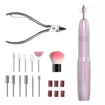 15 в 1 Электрический гель для ногтей, маникюр, кутикула, низкая скорость, бесступенчатая регулировка, очень безопасный USB-наращивание ногтей, простота использования в домашних условиях и салонах [Новейшая машина]