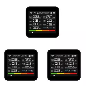 15-в-1-Luftqualittsmonitor, ЖК-дисплей, большой дисплей, цифровой, для домашнего использования (Южная Каролина