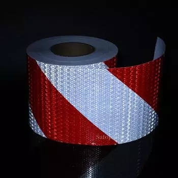 15CM*10M Reflective Safety Tapes White-Red Twill Conspicuity Automotive Vehicle Film Reflectors Trailer Stickers For Cars Trucks