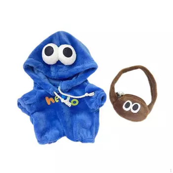 15cm 17cm Doll Outfit with Bag for Plush Dolls, Accessories Dress Up синий