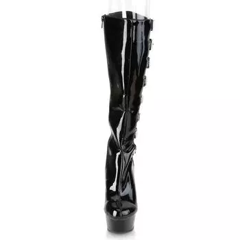 15Cm Belt Buckle Side Air High Heel Boots, Thin Heel Boots, Fashion Trend High Boots 34 чёрный