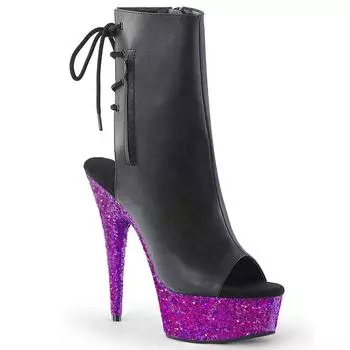 15Cm multicolored glitter waterproof table fine heel high heel low boots, table short boots 34 фиолетовый