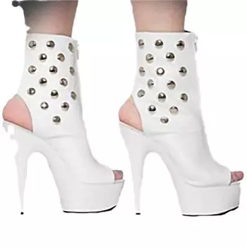 15Cm performance boots front lace-up car model knee boots long boots high boots super high and waterproof table women s boots 34 белый