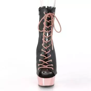 15Cm thin heel high heel front lace-up electroplated waterproof table low boots, table short boots 34 чёрный