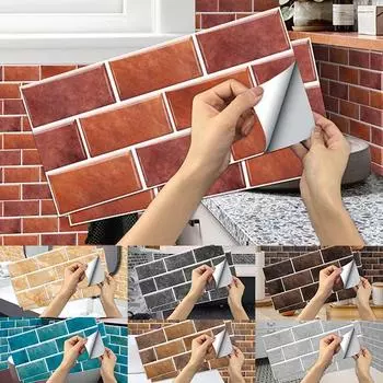 15cmx30cmx6cps Мраморная самоклеящаяся наклейка на стену, мозаичные обои, кухонная масляная наклейка, водонепроницаемая наклейка на плитку для ванной комнаты 1 Set of 6 PCS