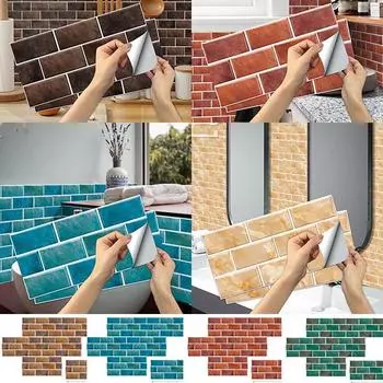 15cmX30cmX6PCS Водонепроницаемые маслостойкие наклейки на стену, наклейки на кирпичную плитку 1 Set 15cmx30cm 6 PCS