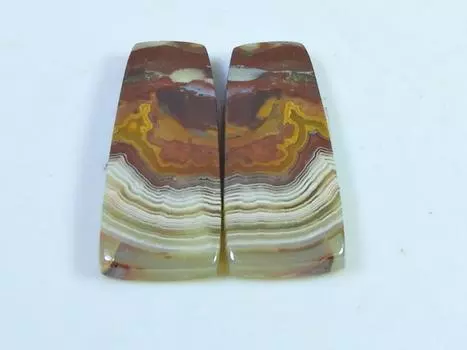 15Cts. Агат AAA Crazy Lace (10X22X02 мм каждый) Пара изысканных кабошонов SK-3076