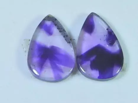 15Cts. Натуральный аметист (13X19X02 мм каждый) Пара кабошонов в форме груши SK-3087