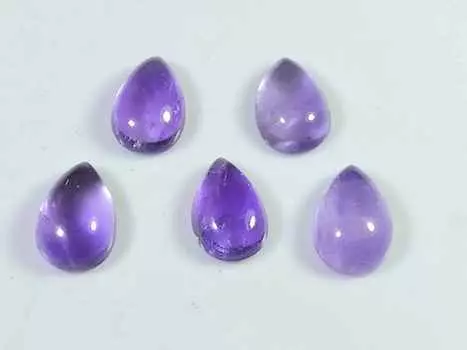 15Cts. Натуральный аметист грушевидный кристалл кабошон драгоценный камень 05 шт. лот 08X12MM RQ-1790