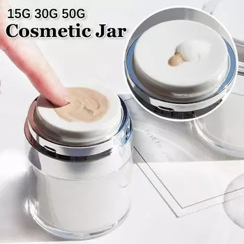 15G 30G 50G Косметическая банка акриловая многоразовая банка для крема вакуумная бутылка пресс-стиль баночка для крема флаконы безвоздушный косметический контейнер