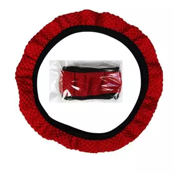 15Inch Car Steering Wheel Cover Universal Glitter Rhinestone Without Inner Ring Soft Flannel Car Accessories