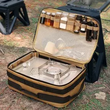 15л Тактическая хозяйственная сумка с ручкой для кемпинга, органайзер для посуды, сумка для хранения посуды из ткани Оксфорд для кемпинга, пеших походов, путешествий