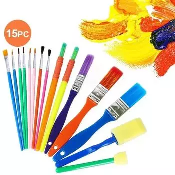 15pcs DIY Children Paint Sponge EVA Roller Painting Brushes Set School Stationary Children s Art Supplies Watercolor Brush