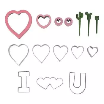 Набор из 15 формочек в форме сердца из нержавеющей стали для выпечки шоколадного печенья