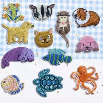 15PCS Iron on Clothing Patch DIY Clothes Appliques Phone Case Cartoon Embroidered Patch Sewing 15PCS