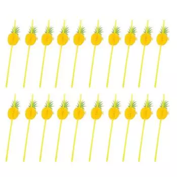 15Pcs/lots Lightweight Attractive Pineapple Straws Flexible Heating Resistance Practical Suction Tubes for Baby Decor Milk Tea