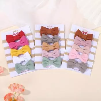 15Pcs/Set Cotton Baby Bows Headband Nylon Random Color Hair Bands for Children Girls Soft Hairband Toddler Hair Accessories