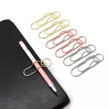 15pcs/set Love Model Paper Clip Metal Bookmark Photo Flipchart Memo Ticket Holder Office School Stationery Supplies