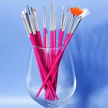 15шт высокая прочность ногтей арт ручка мягкая щетина практичная полоса цветок усеивание маникюрный карандаш розы красного
