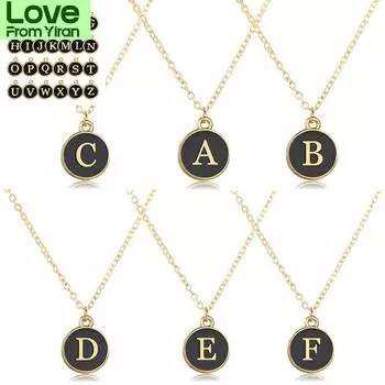 15x12 мм Новое 26 Букв Инициал Ожерелье Золотые Цепи Цветной Диск Подвеска Ожерелье Алфавит Женщины Друзья Семья Письмо Ожерелье 45cm красный