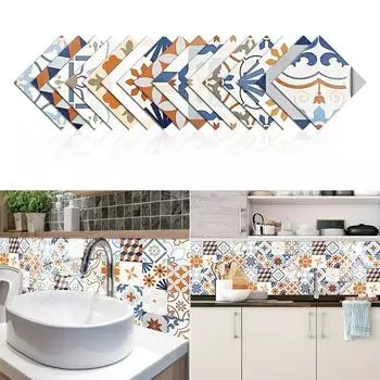 15x15 см/20x20 см 16 шт. в скандинавском стиле наклейки на настенную плитку из ПВХ для кухни, ванной комнаты, декоративные самоклеящиеся наклейки на стену 15cmX15cmX16pcs