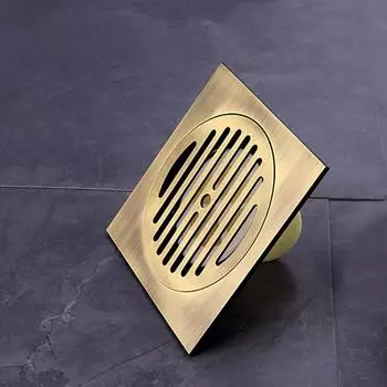 15x15 см латунный слив для пола в полоску, антизапаховый слив, супер большой квадратный слив для воды, аксессуары для ванной комнаты бронзовый