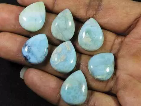 15X20MM натуральный голубой ларимар грушевидный кабошон драгоценный камень россыпью 7 шт. лот 85 карат. RQ-1759