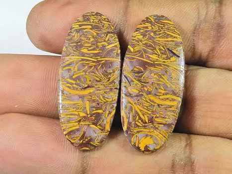 15X35X04 MM Натуральная яшма Мариам, пара овальных кабошонов, россыпью, драгоценный камень SK-3415