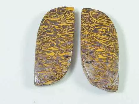 15X35X06 MM Natural Mariam Jasper Matched Pair Fancy Cabochon Gemstone 61Cts SK-3410