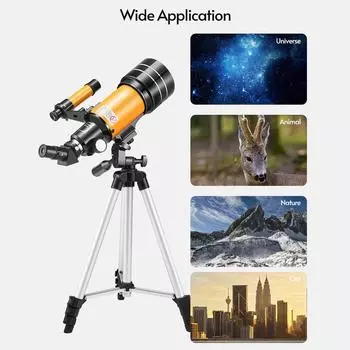 15X-150X 70 мм астрономический преломляющий монокулярный телескоп с большой апертурой и штативом окуляра от пыли