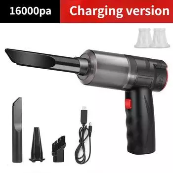 16000pa 150W Беспроводной автомобильный пылесос Blowable Cordless 2 В 1 Ручной автопылесос Автомобиль двойного назначения Мини-пылесосы чёрный