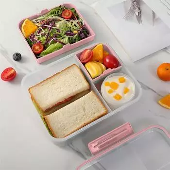1600 мл двухсекционный ланч-бокс для взрослых сэндвичей фруктовый салат еда хрустящая коробка бенто школа офис микроволновая печь хранение еды 1600ml синий