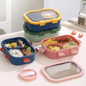 1600 мл микроволновая печь ланч-бокс суповая миска и ложка BPA без протечек герметичный контейнер для хранения еды для взрослых студентов 1600ml розовый
