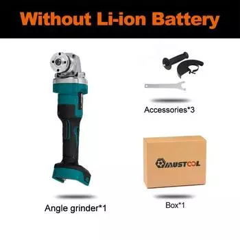 1600 Вт 125 мм Бесщеточная беспроводная электрическая угловая шлифовальная машина 388VF Перезаряжаемый шлифовальный станок для резки Электроинструменты для батареи 18 В Only machine