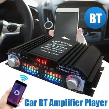 1600 Вт 12 В автомобильный BT HiFi стерео BT-998 кард-ридер USB с FM-радио USB Flash Auto Drive 4-канальный усилитель Инструменты дистанционного управления CN