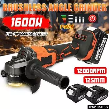 1600 Вт 388VF Бесщеточный аккумуляторный угловой шлифовальный станок для резки Электрическая шлифовальная машина 12000 об/мин, электроинструмент с аккумуляторами Only machine