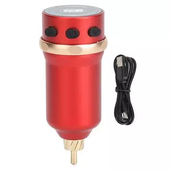 1600mAh Wireless Tattoo Power Supply Rechargeable 412V Adjustable RCA Interface Tattoo Pen Machine красный